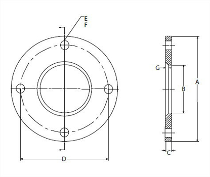 Picture of SLIP ON FLANGE, FLAT FACE, T304 FOR STUB END