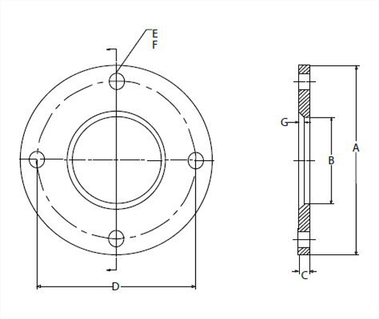 Picture of SLIP ON FLANGE, FLAT FACE, T304 FOR STUB END